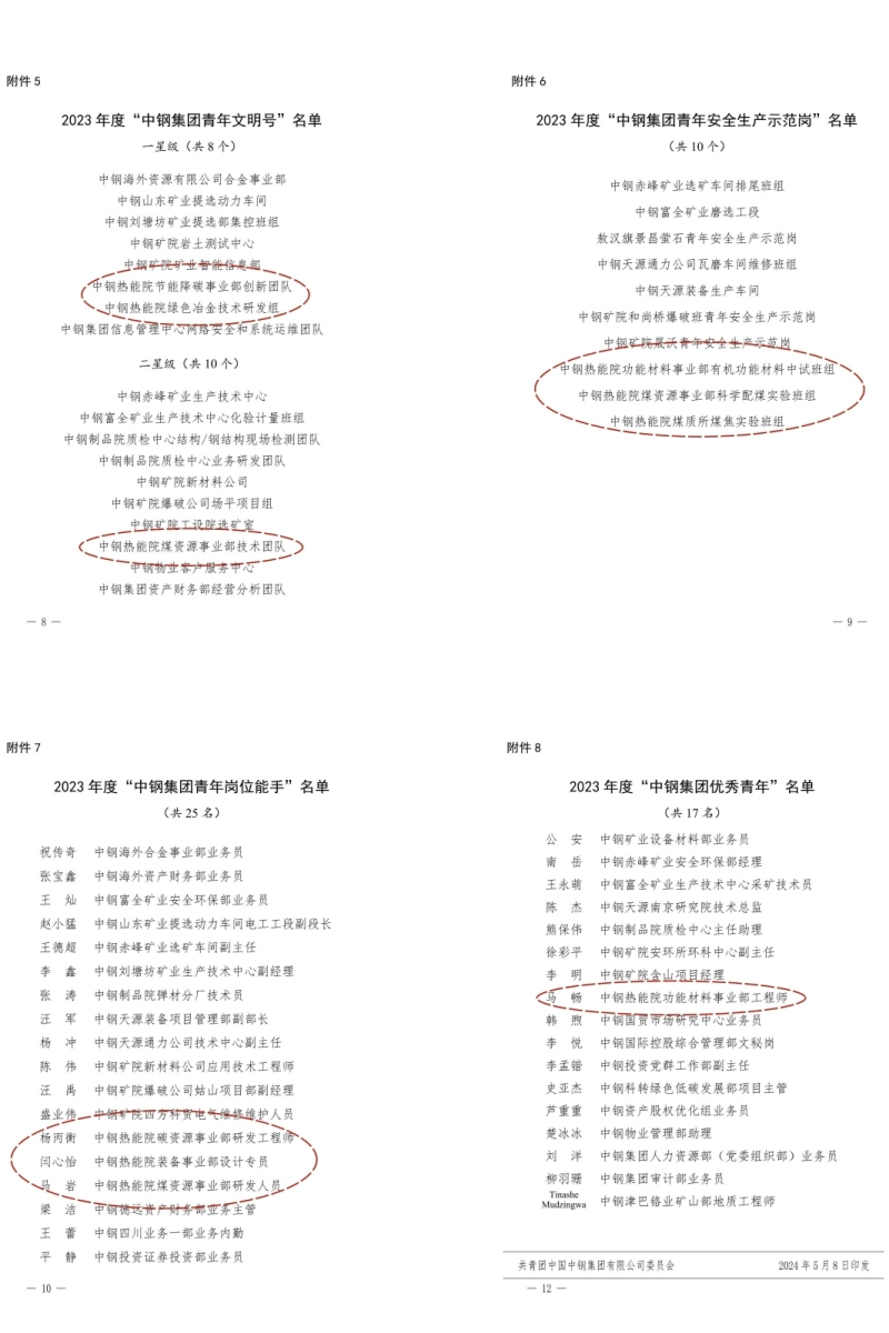 祝贺！中钢热能院团委荣获中钢集团多项荣誉称号